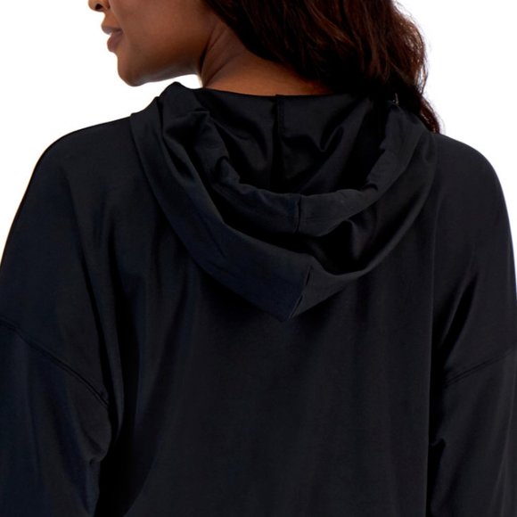 ID Ideology Women Flex Stretch Quick Dry Long Sleeve Solid Techy Hoodie XS Black - Picture 7 of 10